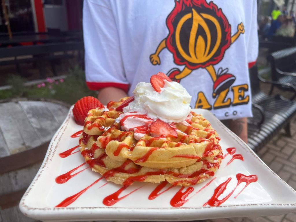 waffles and strawberries